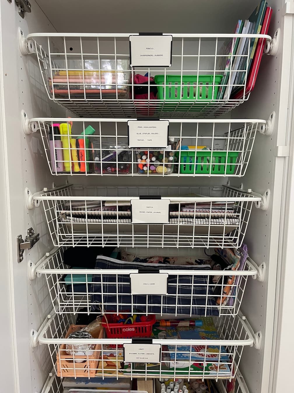 An organised cupboard.
