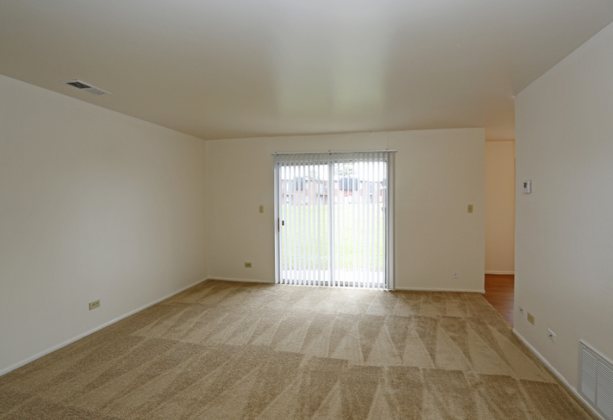 Living room with sliding door to outside