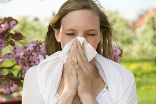 Person sneezing, allergies, image