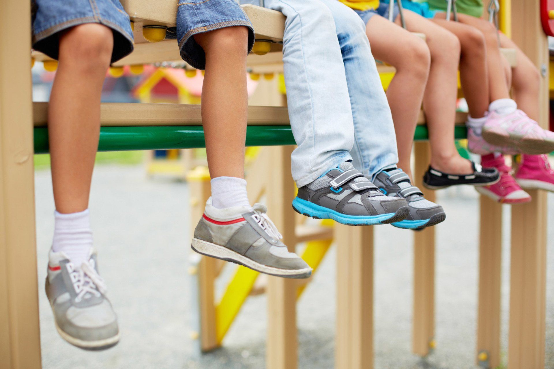 Kids Footwear — Legs of Kids with their Shoes in Berlin, NJ