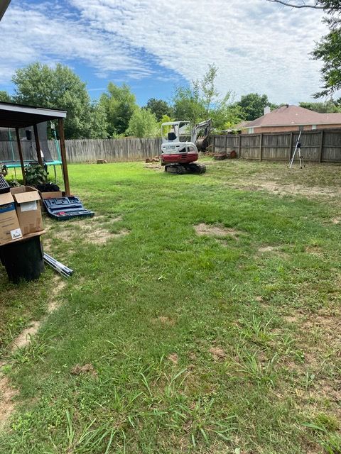 drainage work in the backyard