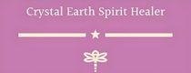 A logo for a crystal earth spirit healer with a star and a flower.