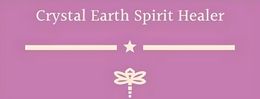 A logo for a crystal earth spirit healer with a star and a flower.
