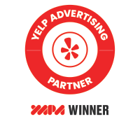 The yelp advertising partner logo is a yelp winner.