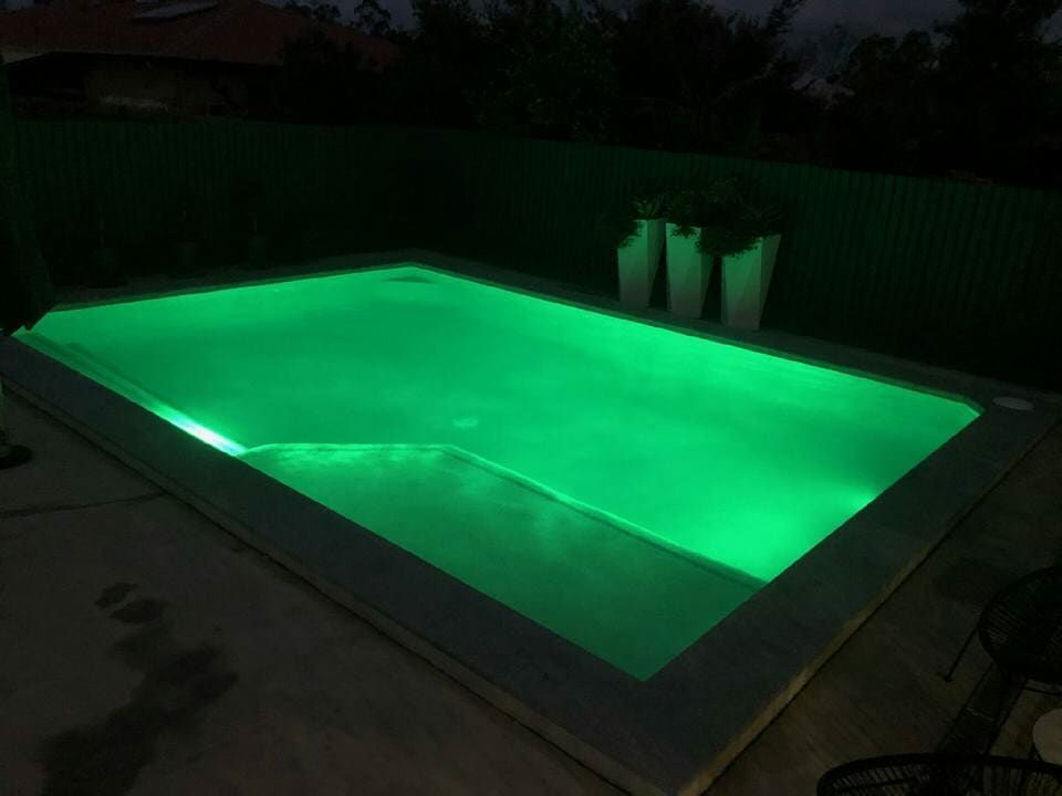 Green Underwater Pool Lights — Swimming Pools And Spas in Townsville, QLD