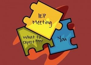 A puzzle piece with the words iep meeting on it