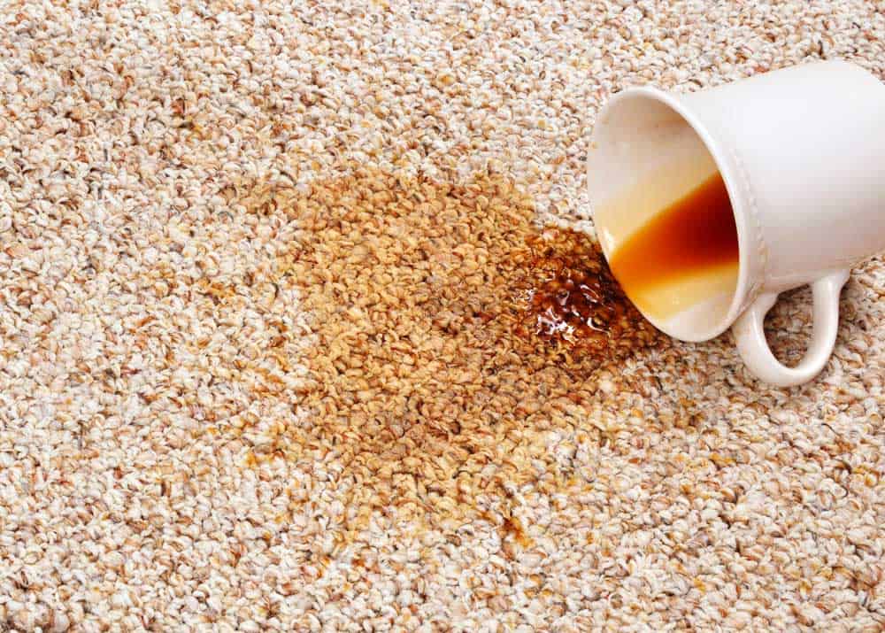 Coffee stain on carpet
