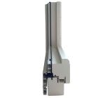 Sezione trasversale del telaio di una finestra bianca, che mostra i componenti interni e le guarnizioni.