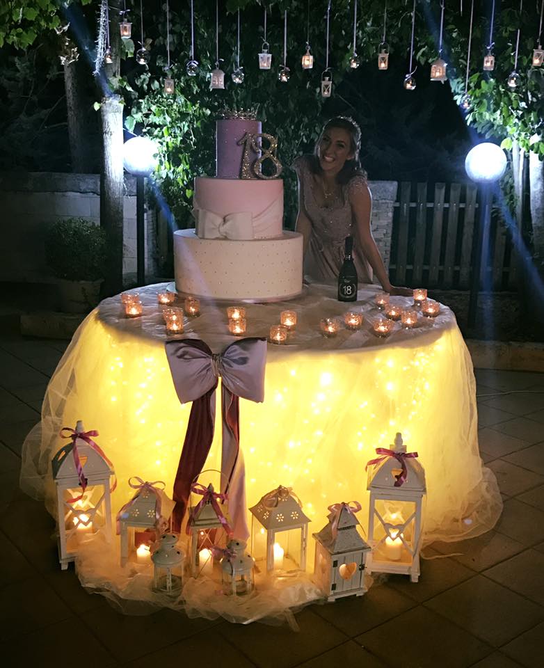 torta di compleanno di notte