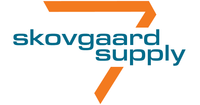 Et blåt og orange logo til Skovgaard Supply.