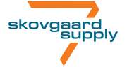 Et blåt og orange logo til Skovgaard Supply.