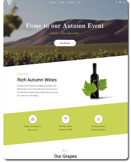 Winery Landing Page