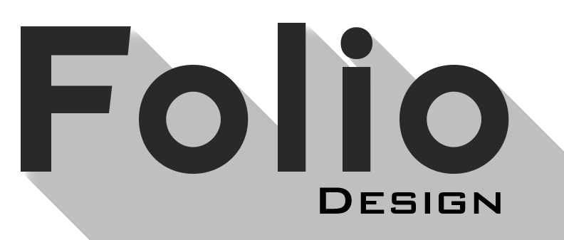 un logo de folio design avec une ombre sur fond blanc