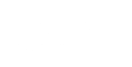 Line drawing of a one-story building with a gable roof, columns, and trees.