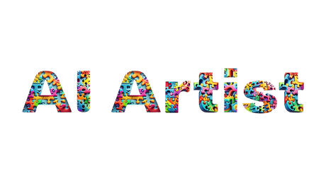 the word artist is written in colorful letters on a white background