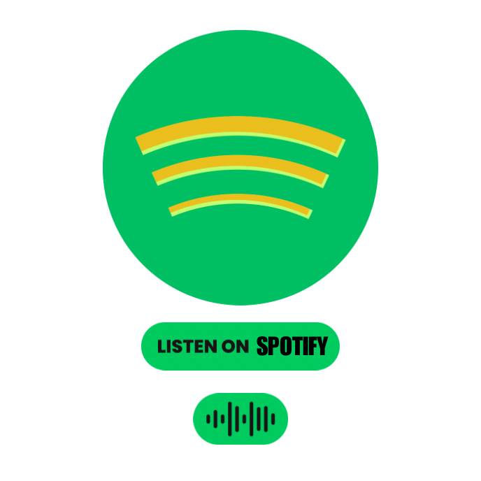 a green spotify logo with a button that says listen on spotify