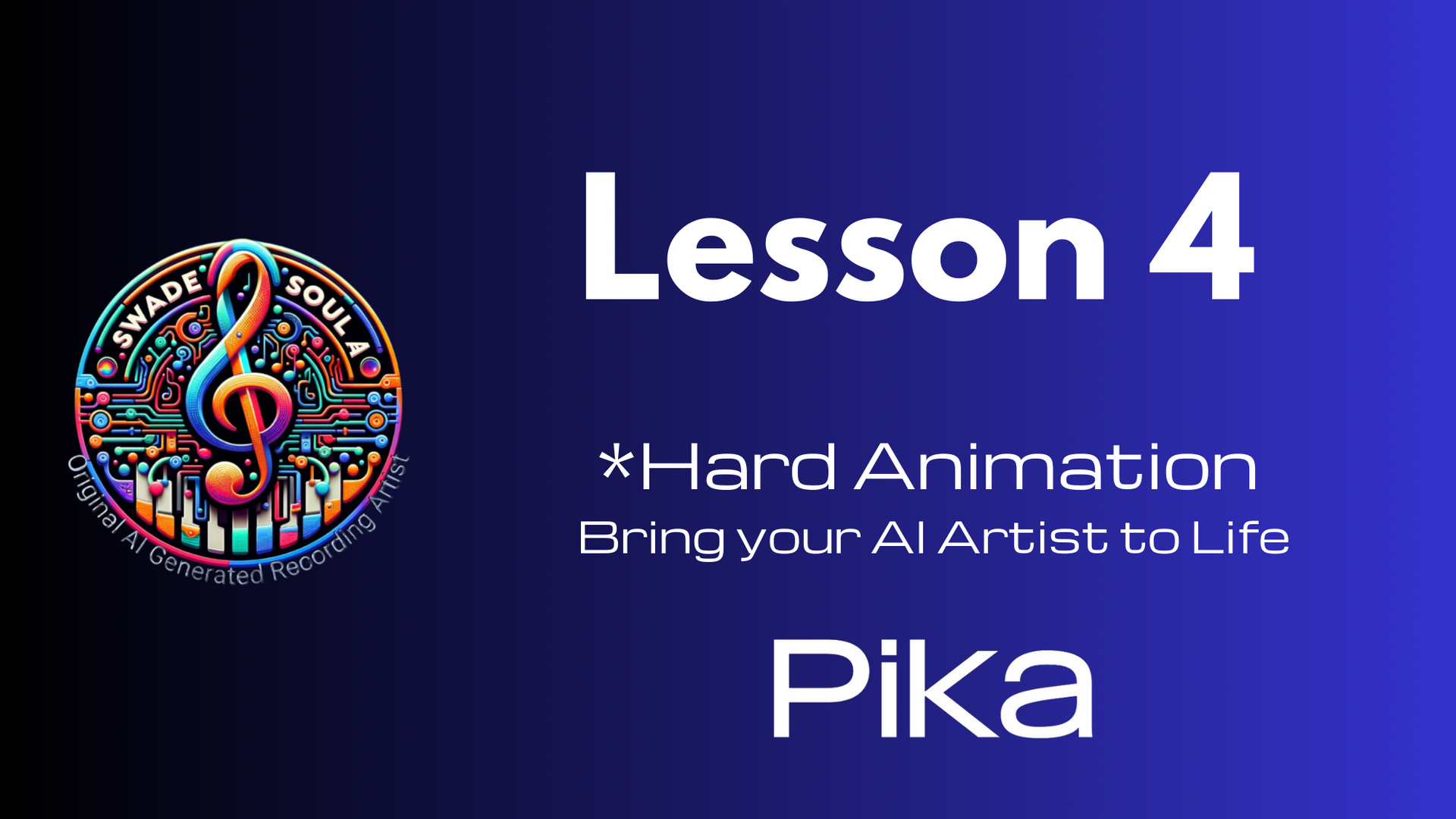 a blue background with the words lesson 4 pika on it