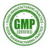 Green GMP (Good Manufacturing Practice) Certified seal.
