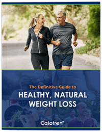 Couple jogging outdoors, smiling. Text: 