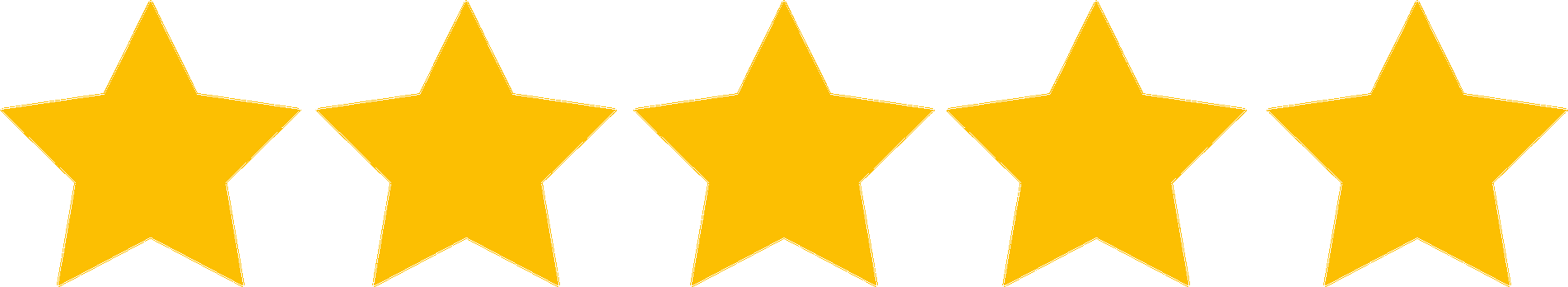 Five yellow stars in a row, likely representing a rating or score.