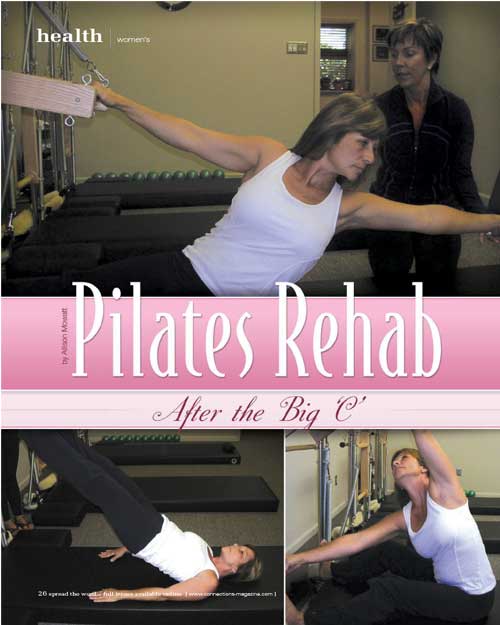 A book titled pilates rehab after the big c