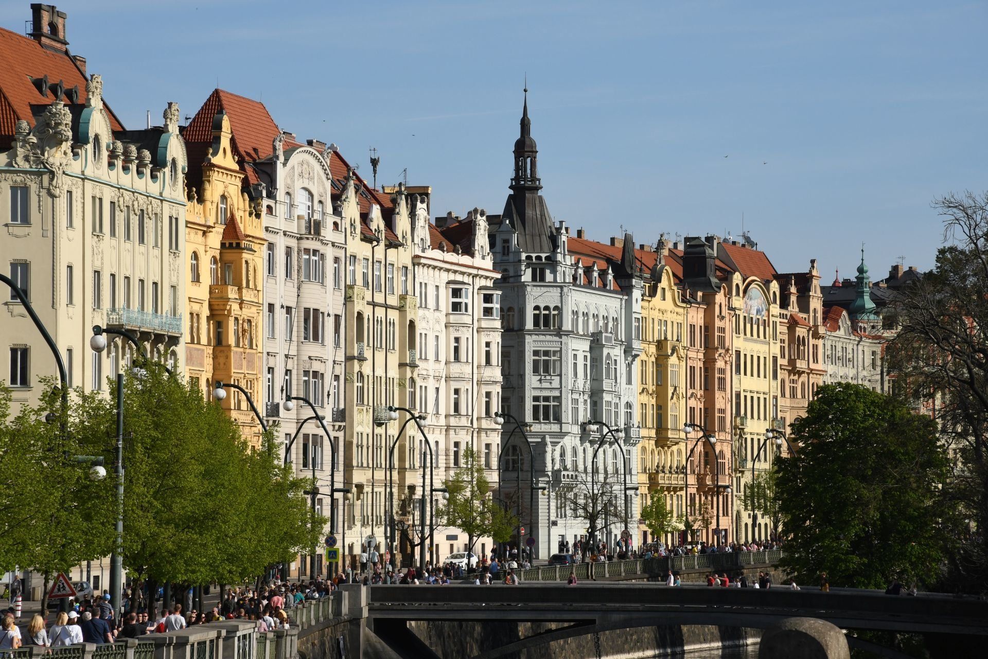 Innenstadt Prag mit farbigen Häusern