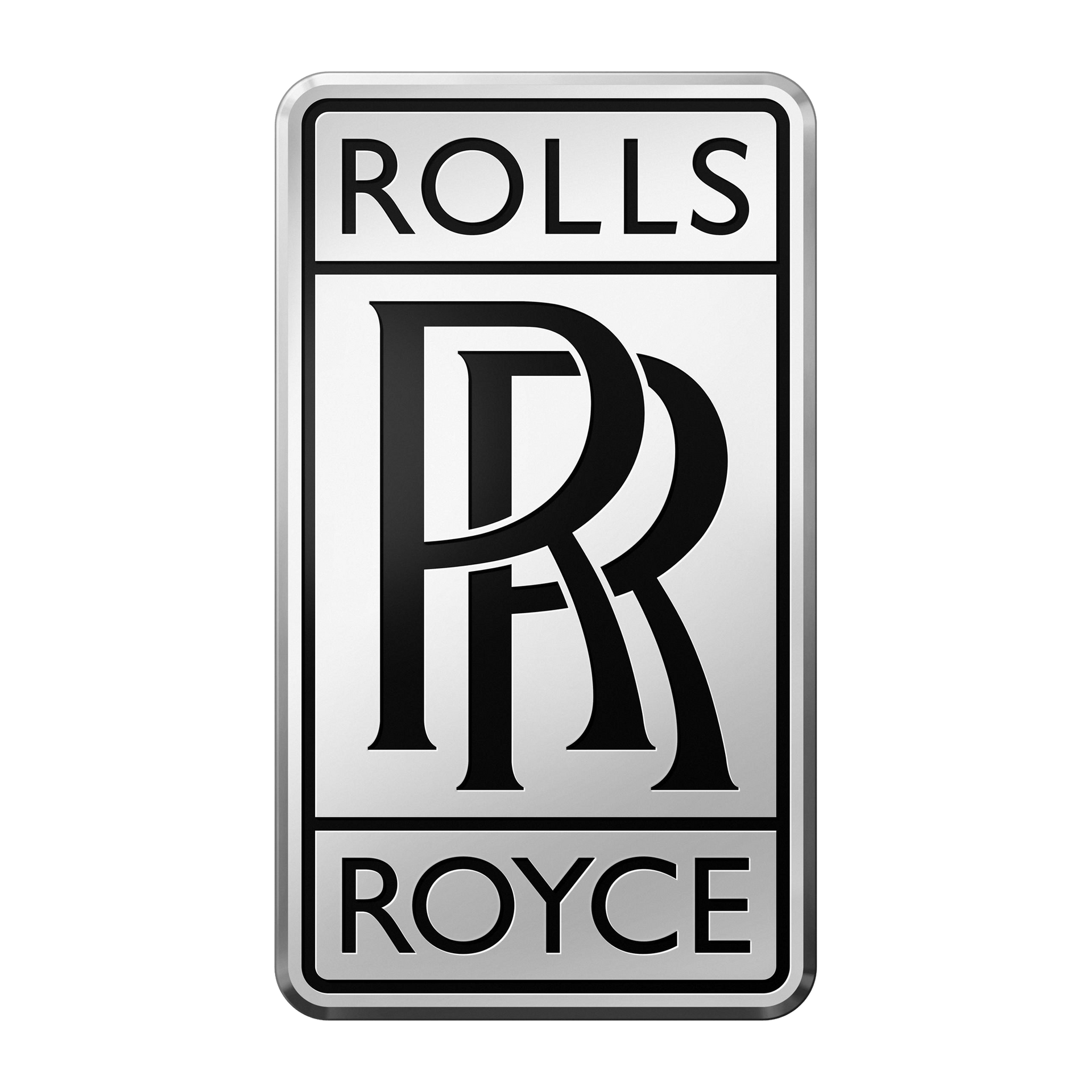 The rolls royce logo is a black and white logo on a white background.