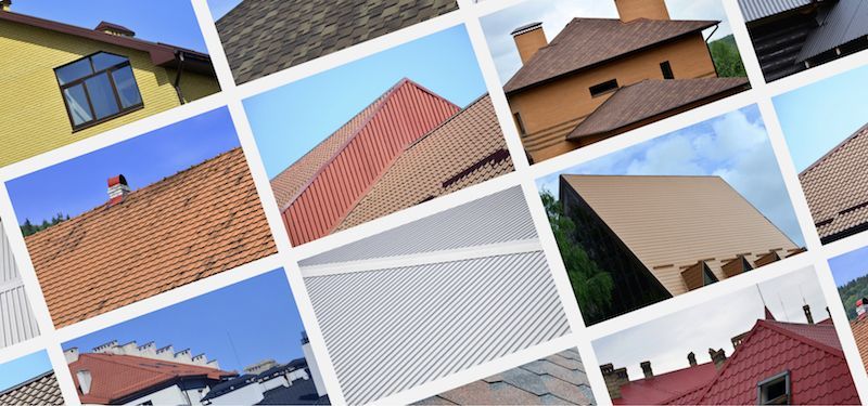 A collage of pictures of different types of roofs