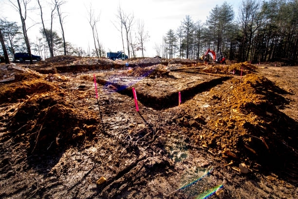 A house is being built with bricks and concrete.