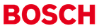 A red bosch logo on a white background