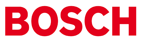 A red bosch logo on a white background