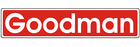 A red sign with the word goodman on it