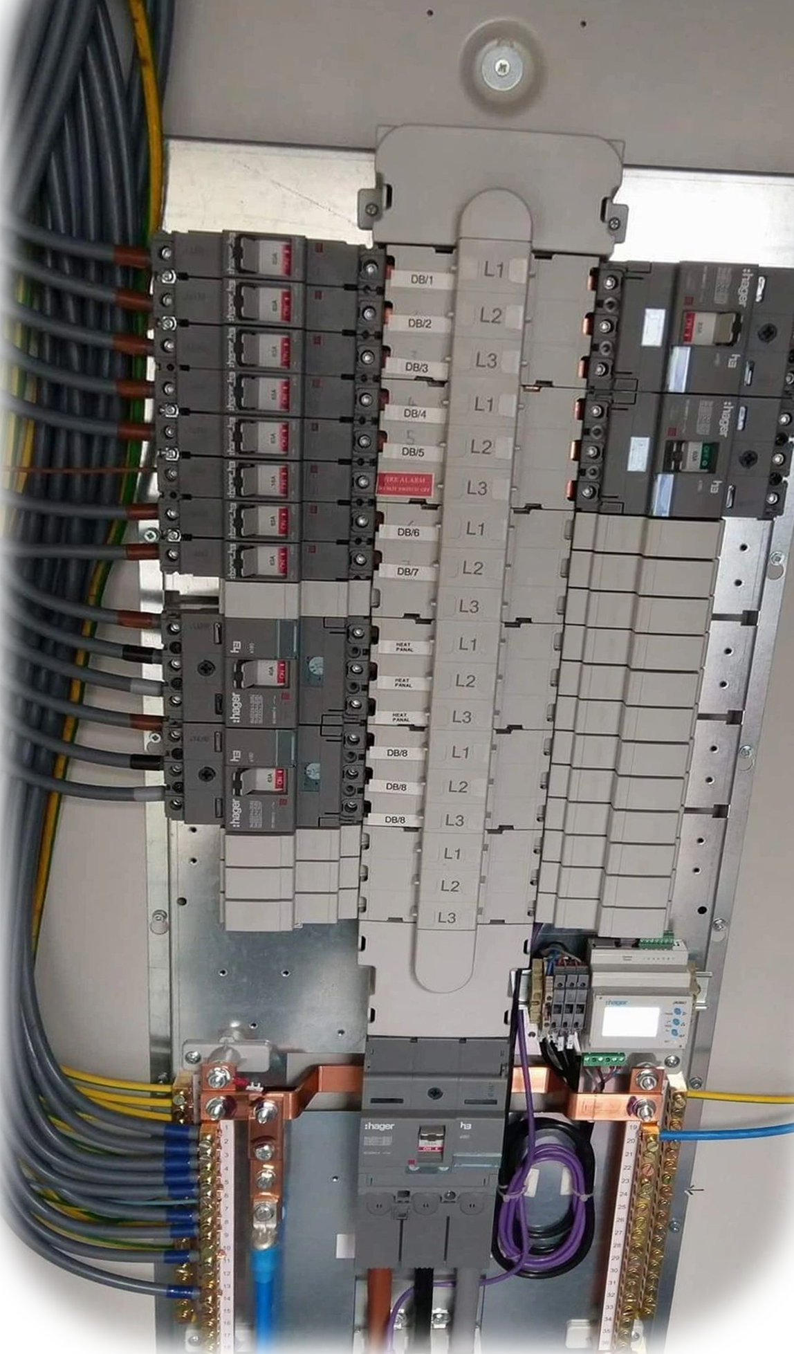 A close up of a electrical panel fitted by our local electricians. 