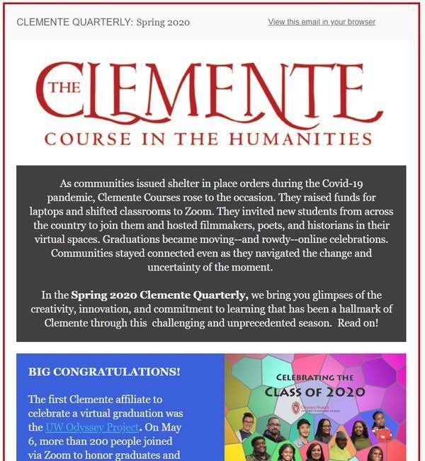 Spring 2020 Clemente Quarterly