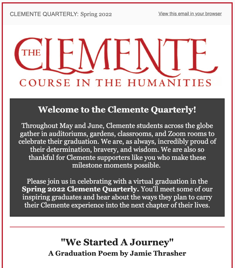 Winter 2022 Clemente Quarterly