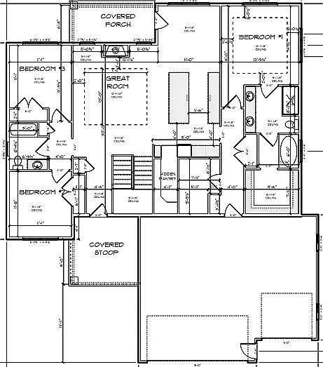 A black and white floor plan of a house.