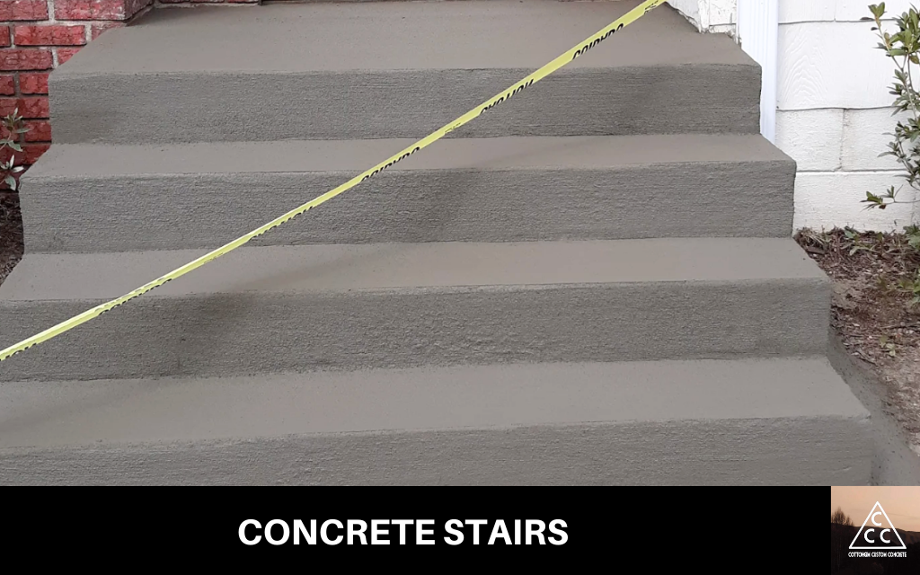 image of a new concrete foundation in memphis, along with text at the bottom that says concrete foundation services and the cancino concrete logo