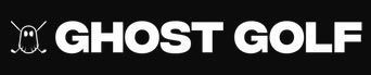 A logo for ghost golf with a ghost and a golf club