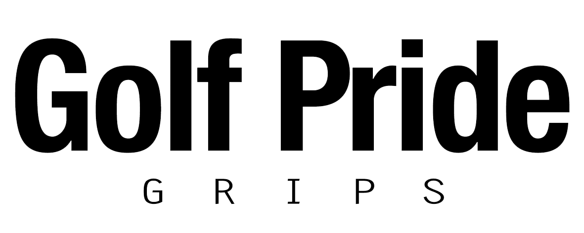 The logo for golf pride grips is black and white.