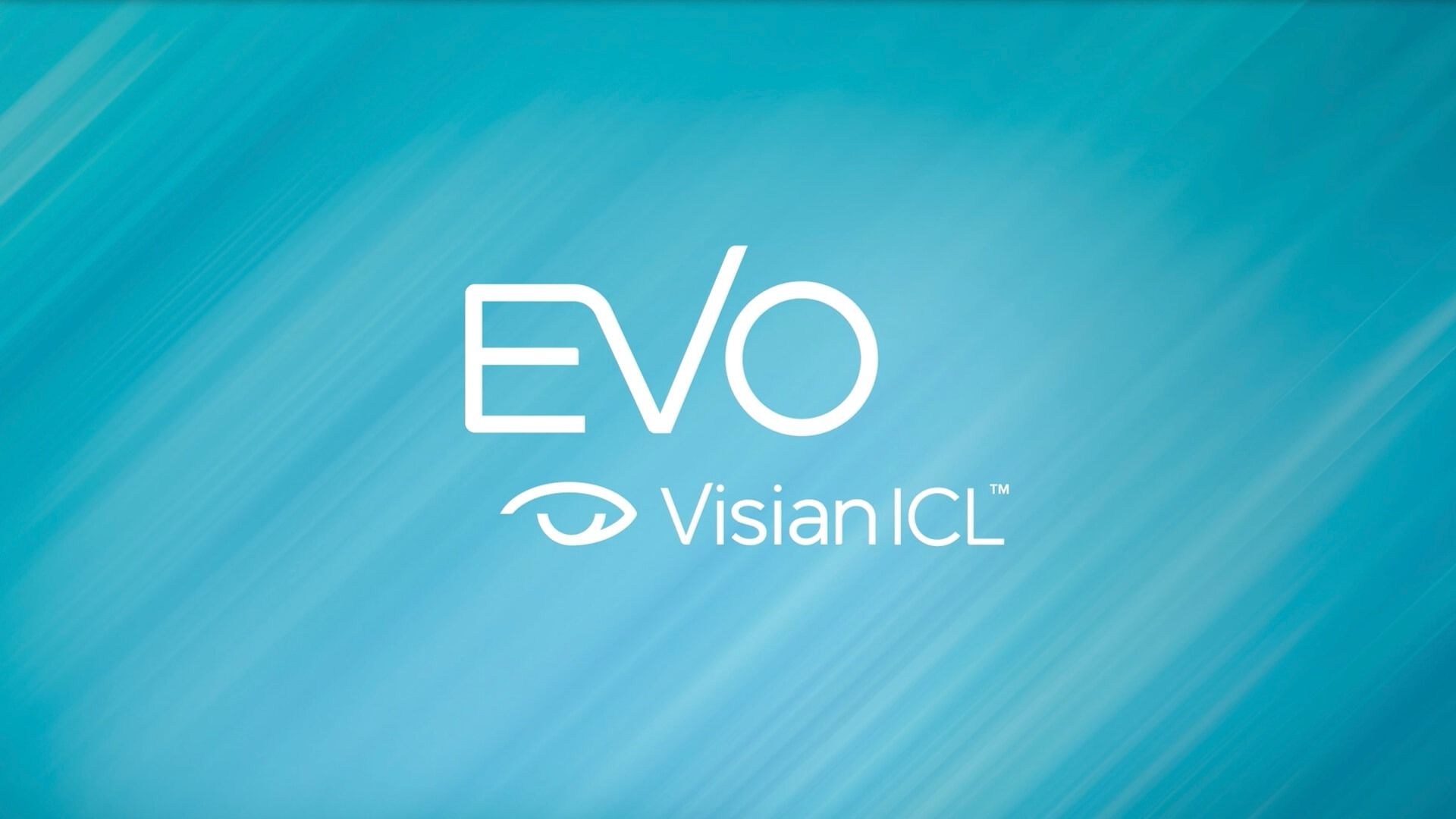 EVO Visian ICL logo on a blue gradient background.