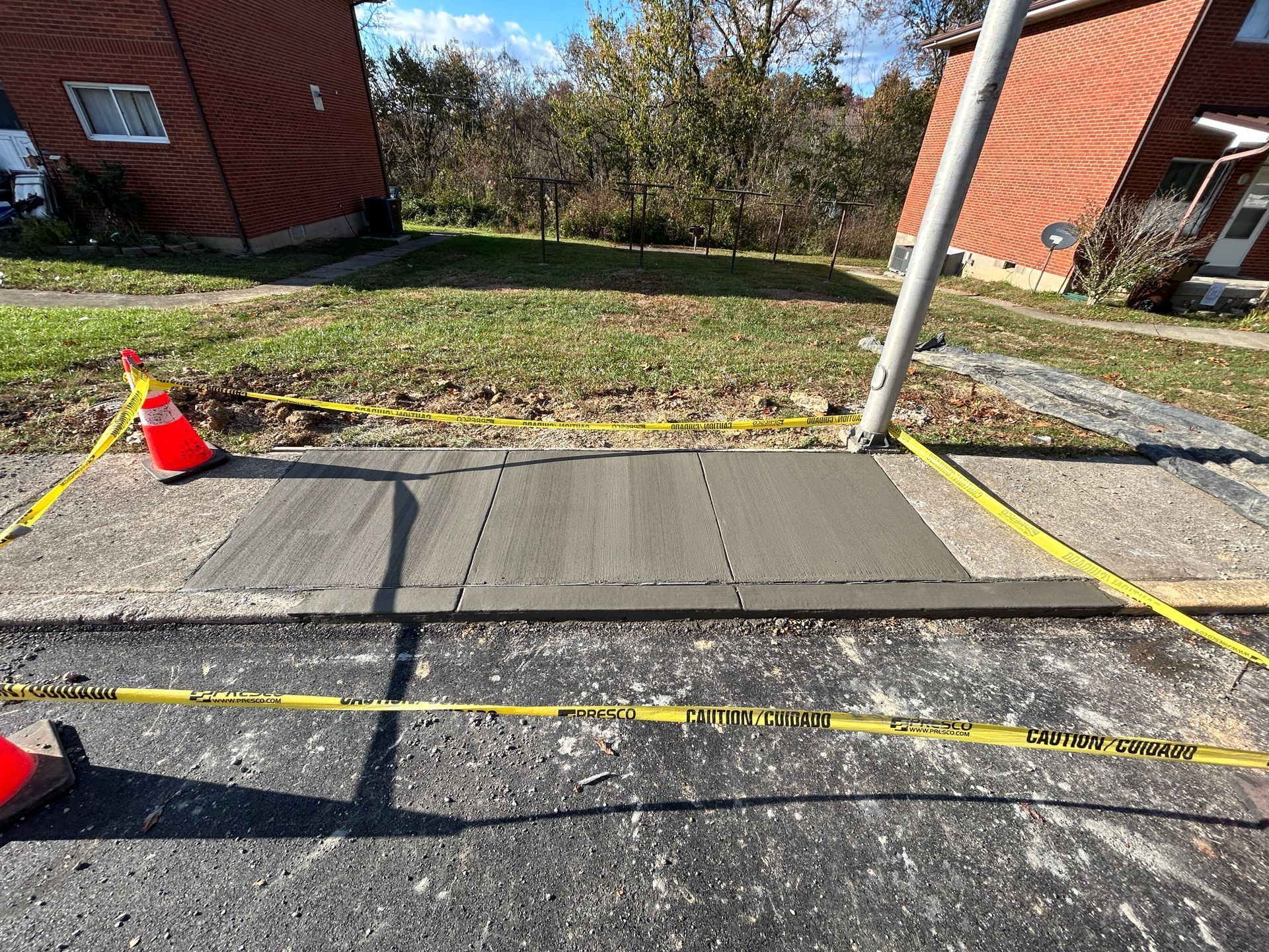 Nolan Construction removed and replaced broken sections of concrete and curb for a housing authority in Owenton, KY.