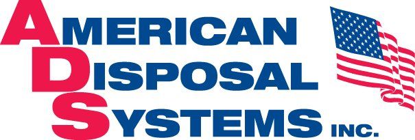 American Disposal Systems of Philadelphia Logo in Red White and Blue with American Flag
