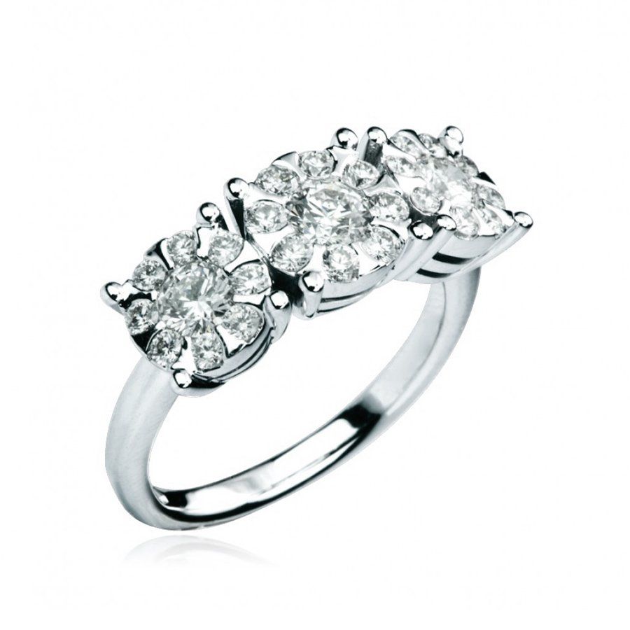 anello in oro bianco con diamanti