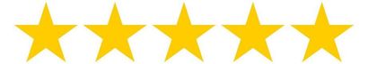 Five yellow stars in a row, indicating a rating of 5 out of 5.