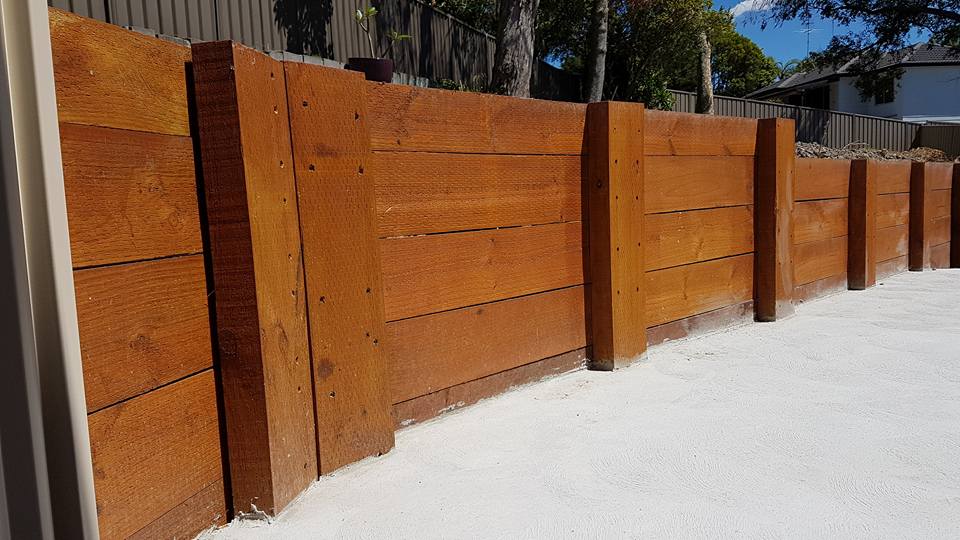 custom wooden retaining wall