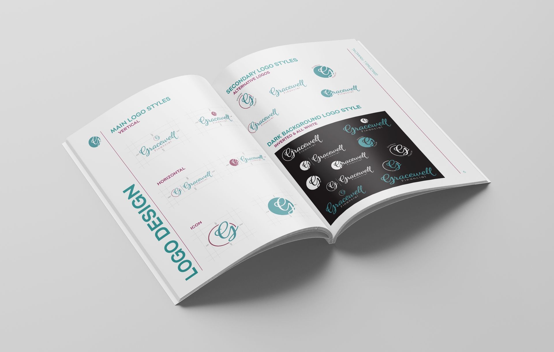 The logo design brand standards for Gracewell Financial.