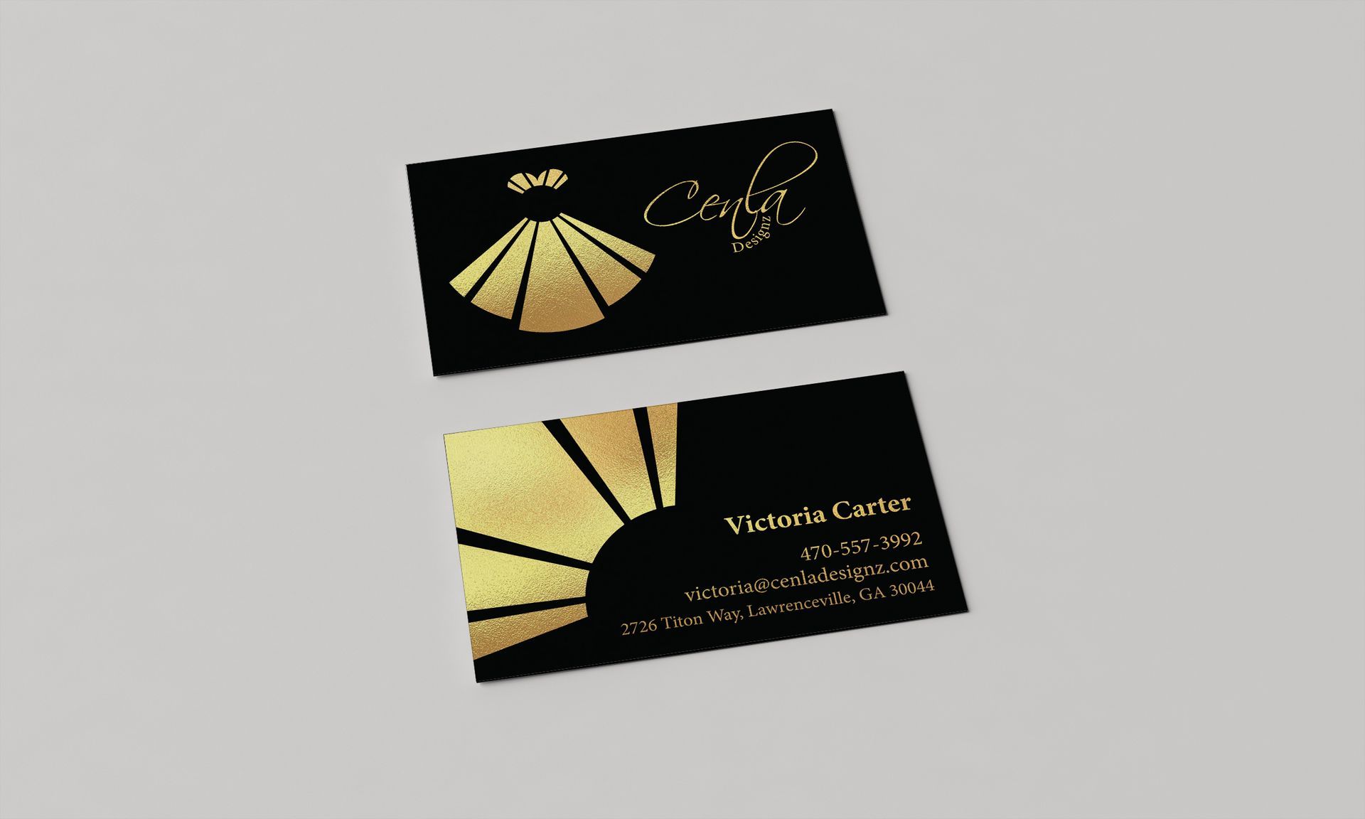 Business cards for Cenla Designz.