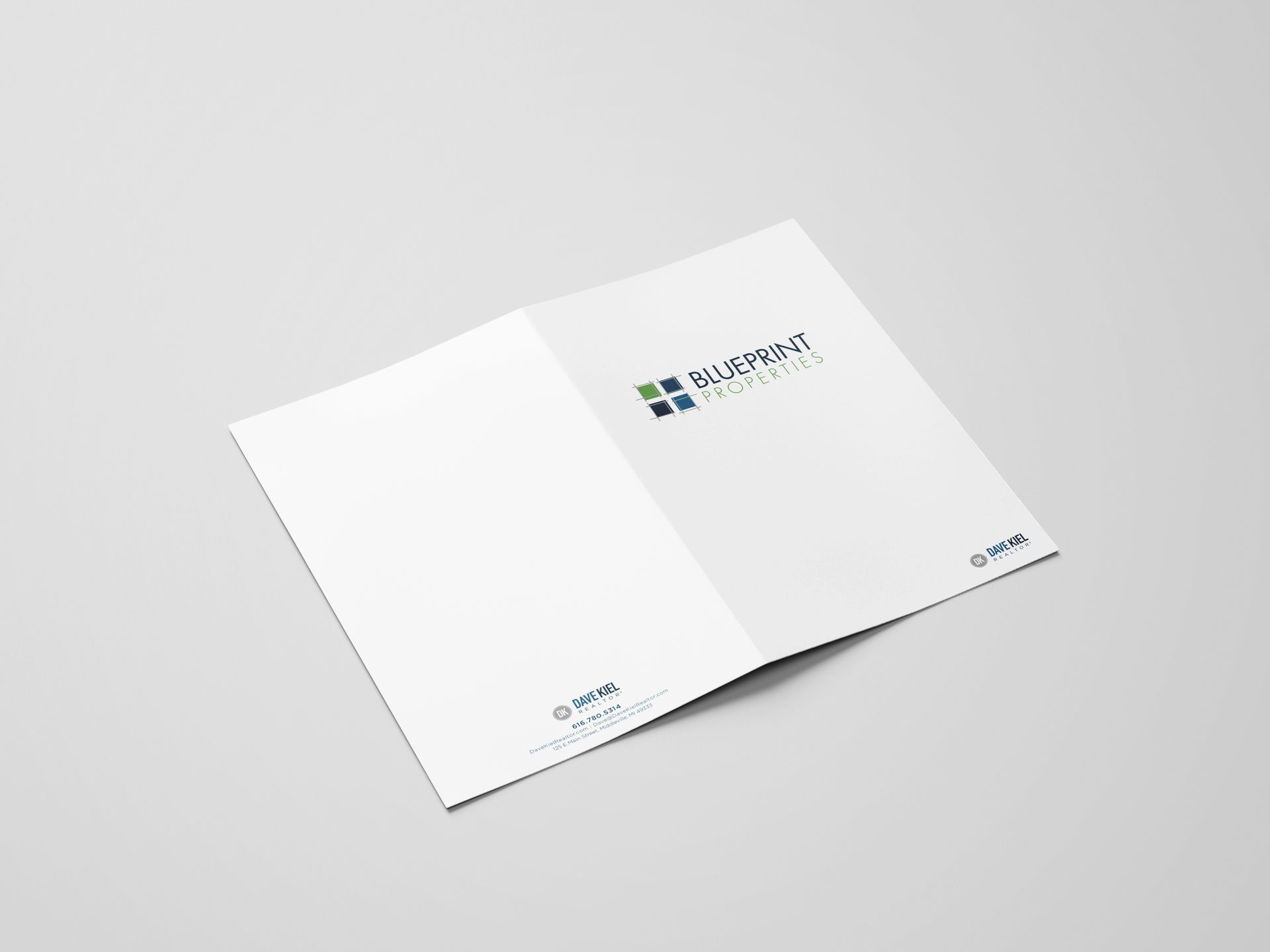Presentation folders for Dave Kiel of Blueprint Properties.