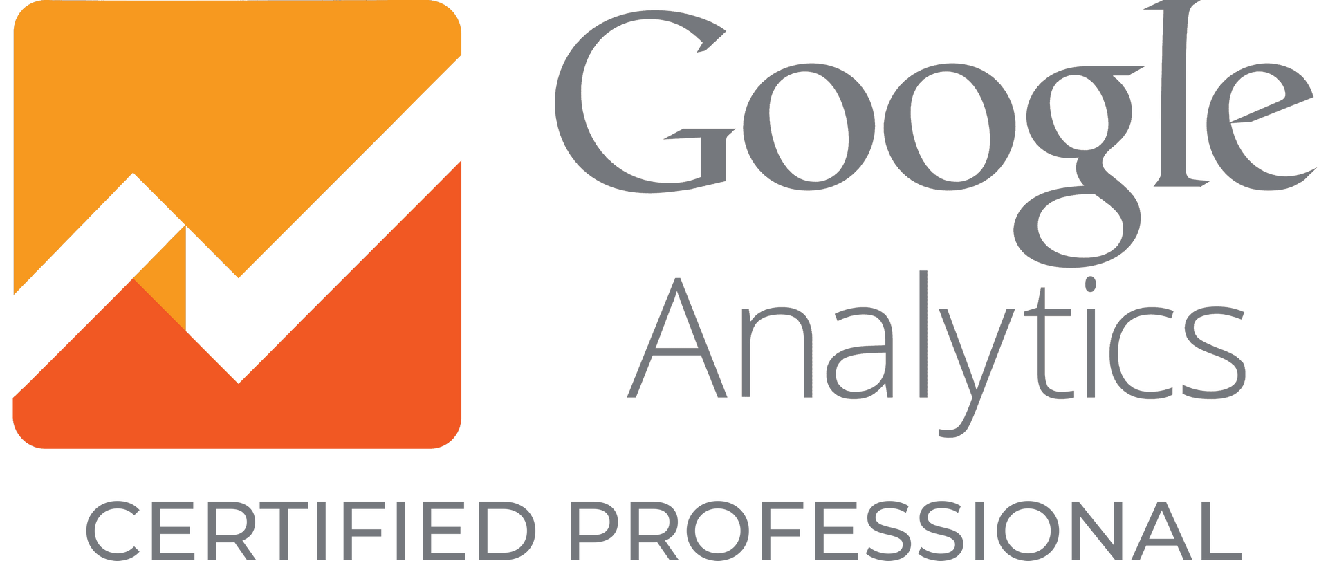 The google analytics logo is a certified professional logo.
