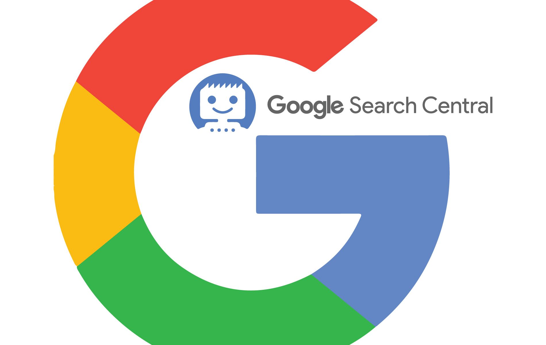 The google search central logo has a smiling face on it.